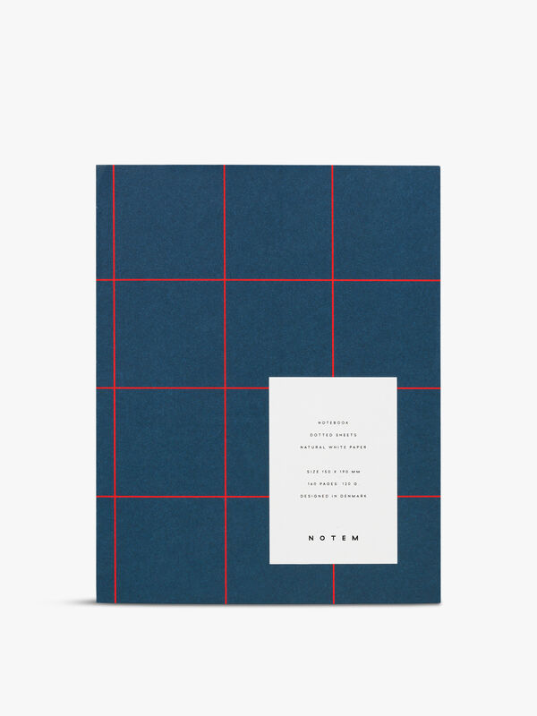 Uma Navy Grid Small Notebook Ruled Pages