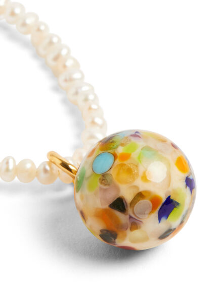 Zero waste Orbit Pendant pearl Necklace