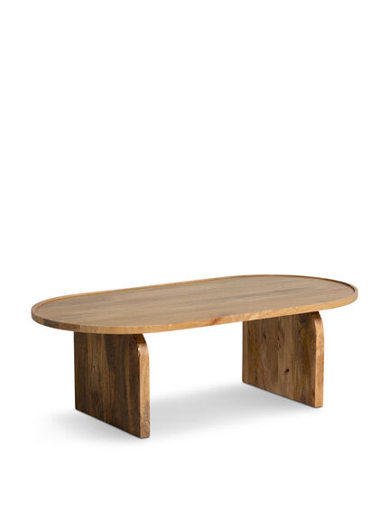 Zuberi Natural Wood Curved Coffee Table