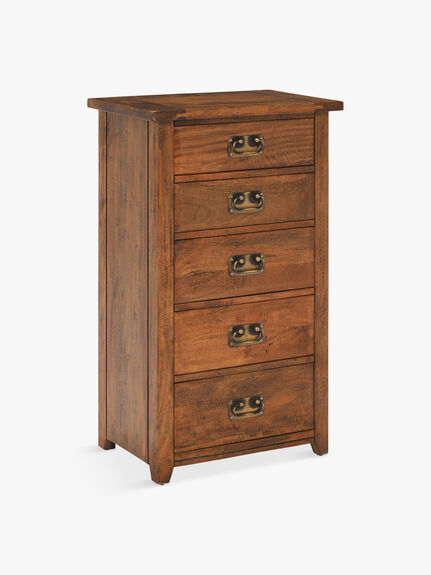 New Frontier Mango Wood 5 Drawer Chest