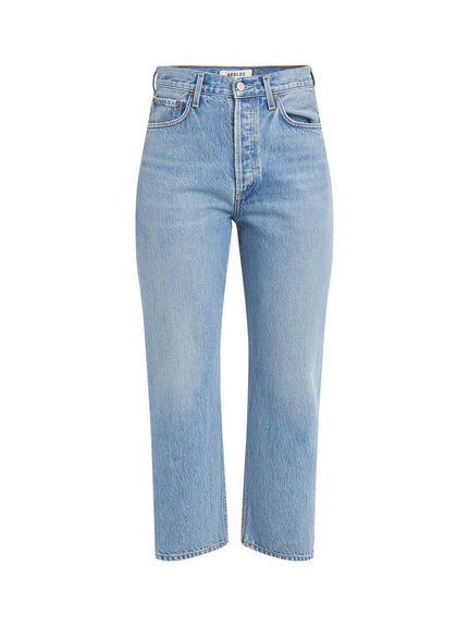 90s Crop Mid Rise Loose Straight Jean