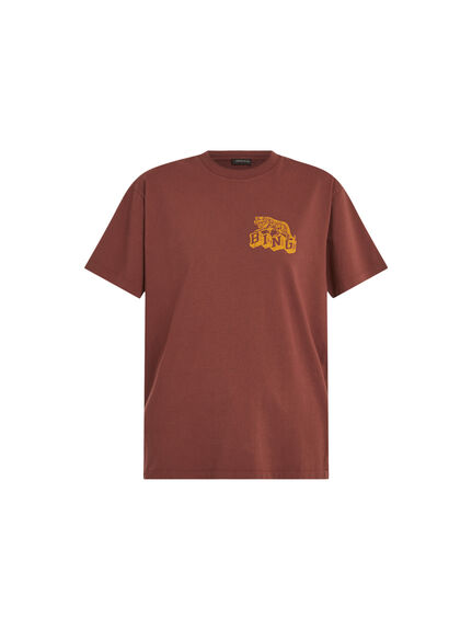 Walker Tee Retro Tiger - Washed Faded Cherry