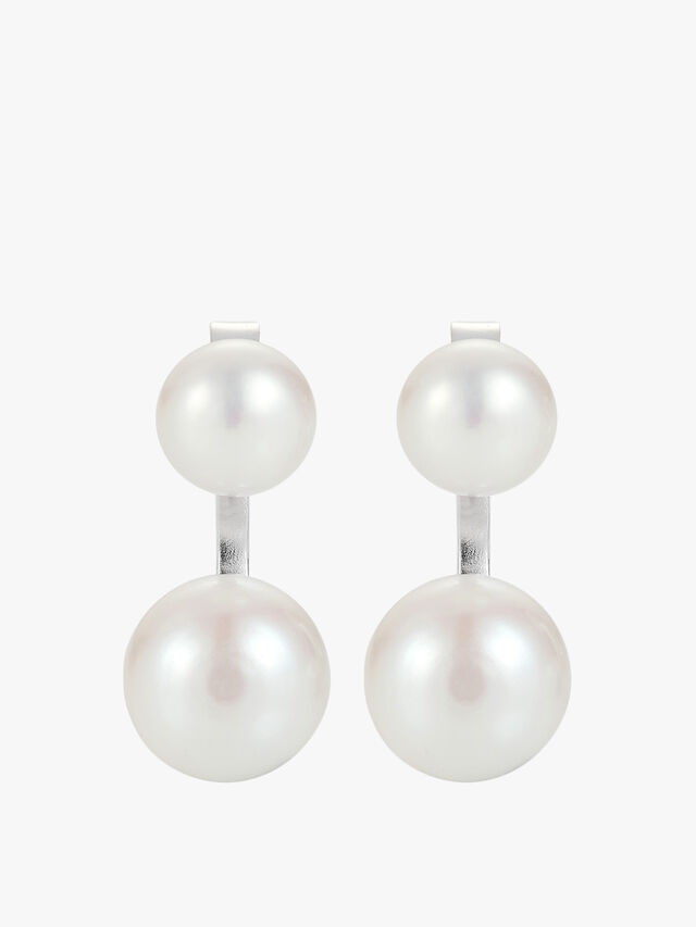 White Duo Earrings