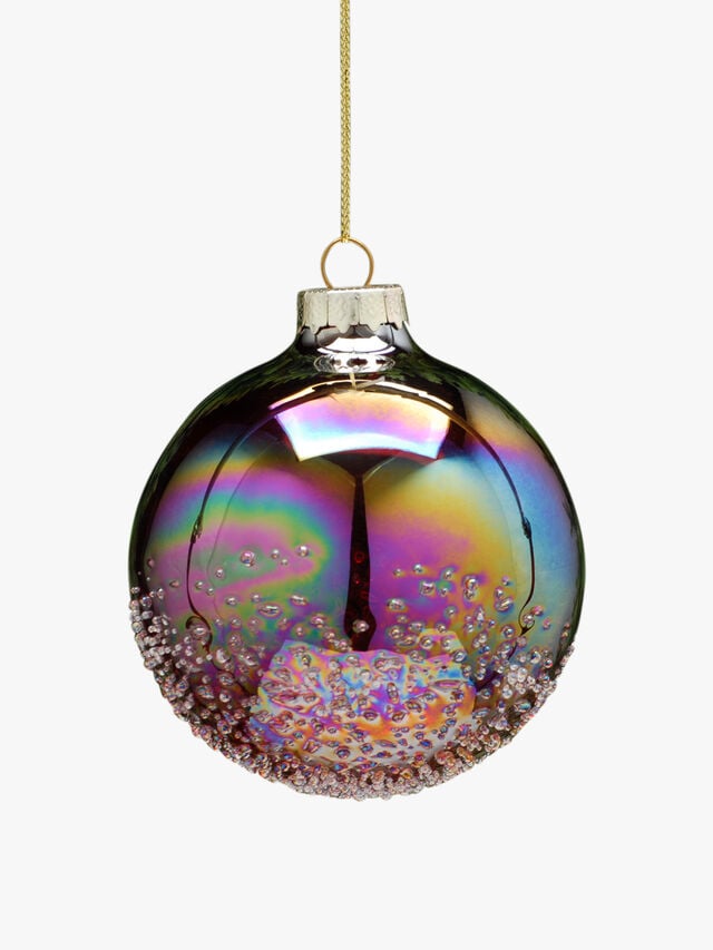 Iridescent Crusted Christmas Bauble