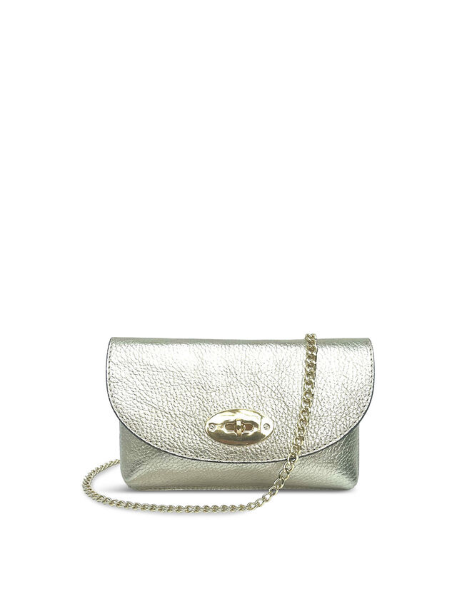 The Mila Gold Leather Phone Bag