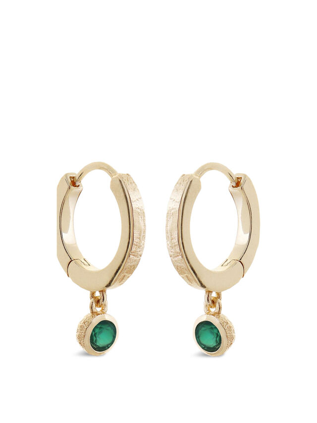 Green Onyx Hoop Earrings