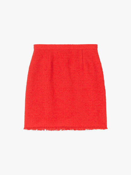 Saskia Red Tweed Skirt
