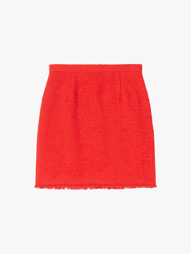 Saskia Red Tweed Skirt