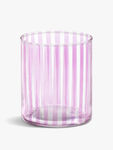 Lilac Candy Stripe Glass Tea Light Holder