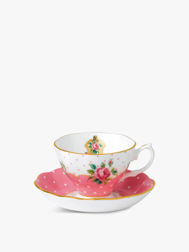 Cheeky Pink Vintage Teacup and Saucer