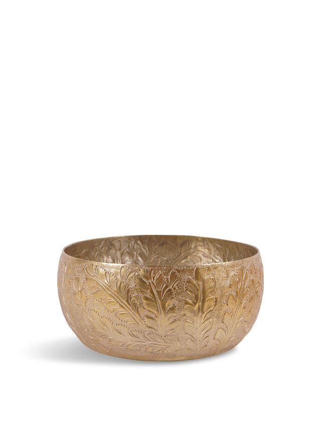 Winspear Gold Leaf Embossed Round Convex Bowl Small