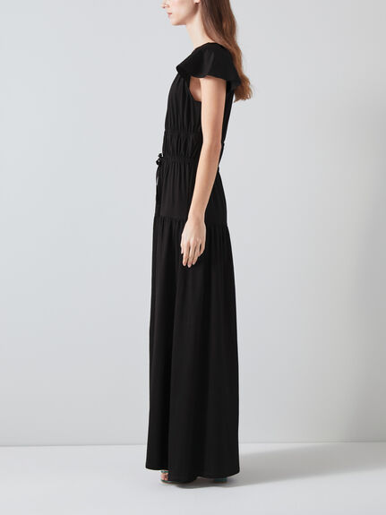 Carla Black Cotton-Lenzing™ Ecovero™ Viscose Maxi Dress