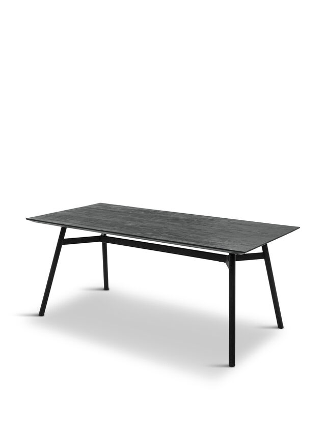 Bronks Black Acacia Fixed Dining Table  180cm