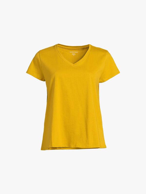 Organic Pima Cotton Jersey V-Neck T Shirt