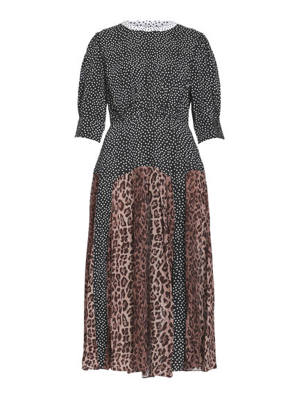 Meg Dress Leopard Polka Dot