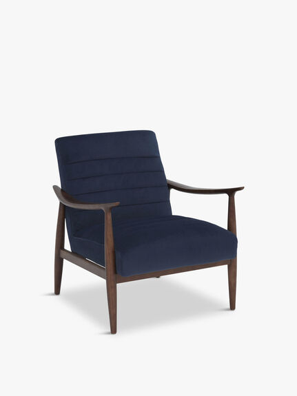 Hockney Velvet Armchair, Blue