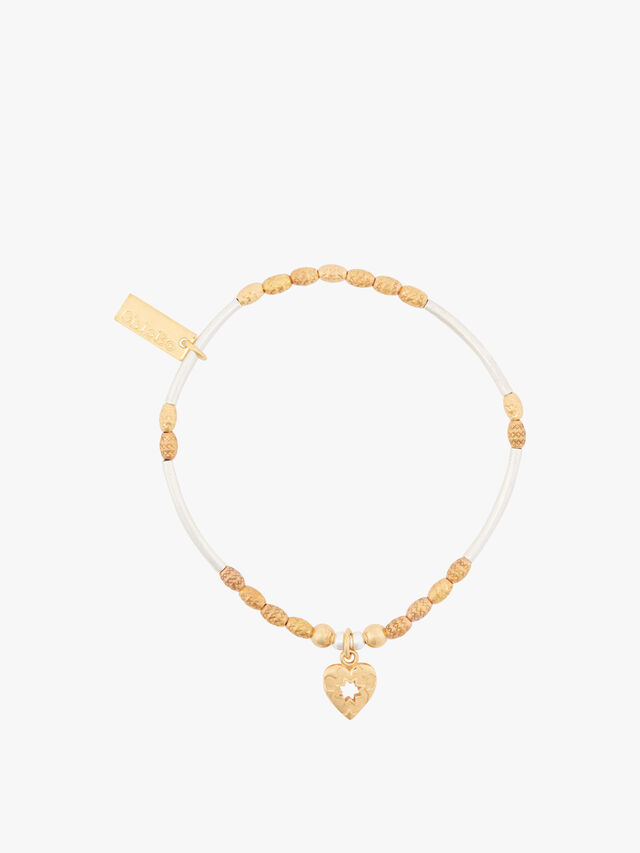 Gold And Silver Star Heart Bracelet