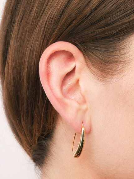 Gold Tone Polished Threader Earrings