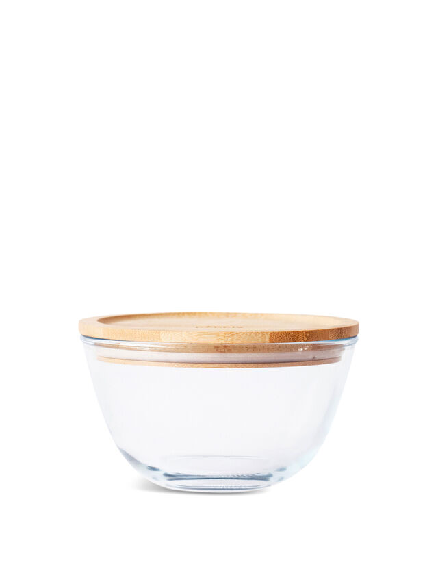 Glass Mixing Bowl with Bamboo Lid 770ml