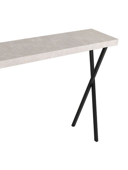 Data Light Grey Marble Effect Console Table