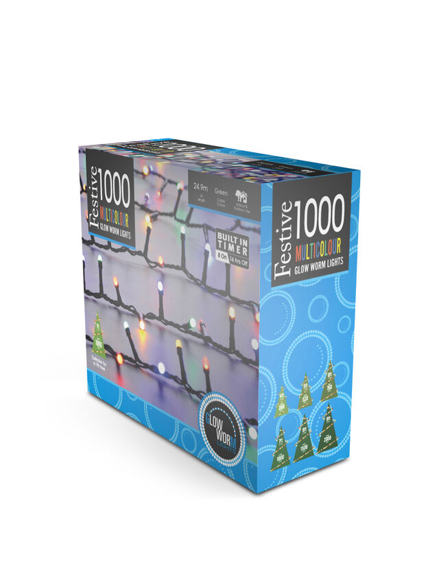 1000 glow-worm lights - multi