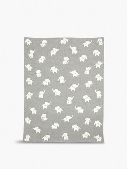Welcome To The World Knitted Elephant Blanket
