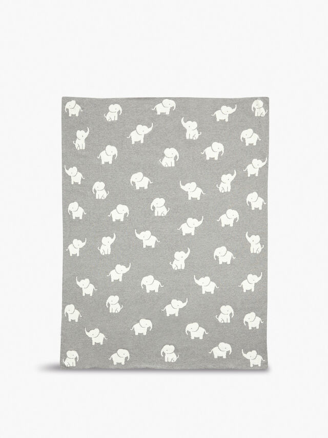 Welcome To The World Knitted Elephant Blanket