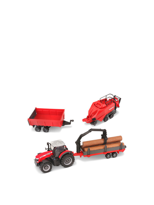 10cm Massey Ferguson 8740s Farm Tractor with 3 Trailers