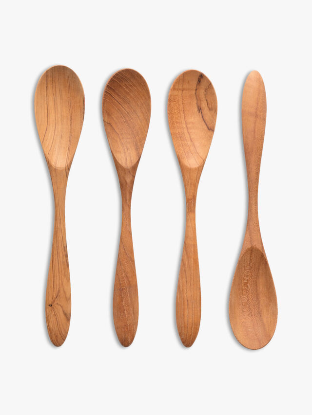Reclaimed Teak Root Wood Spoon Set of 4