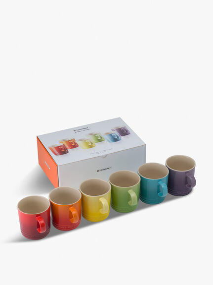 Rainbow Mugs Set of 6