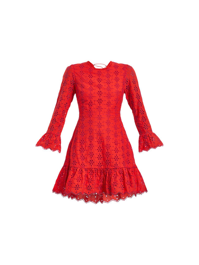 Pink And Red Broderie Sisi Dress