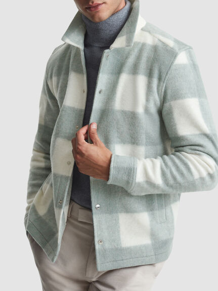 Scott Brushed Wool-Cotton Check Overshirt