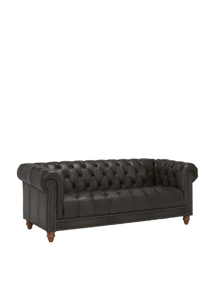 Ullswater Leather 3.5 Seater Chesterfield Sofa, Vintage Flint