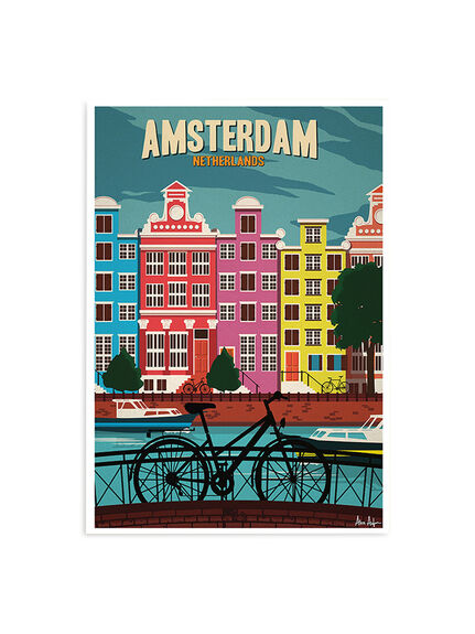 Alex Asfour Amsterdam Travel Poster