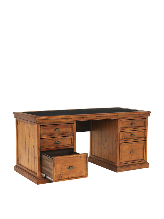 Villiers Reclaimed Wood Large Pedestal Desk