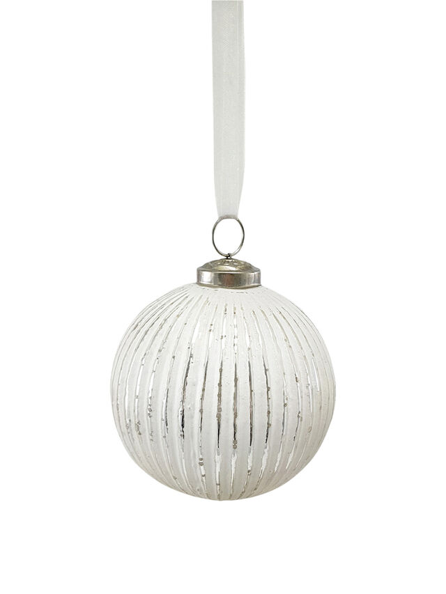 Classic Striped & Cross Hatch Baubles - Set of 6