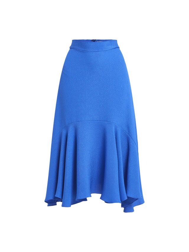 High-waisted Midi Skirt with Graceful Ruffled Hem