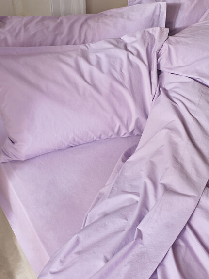Lavender Washed Cotton Fitted Sheet