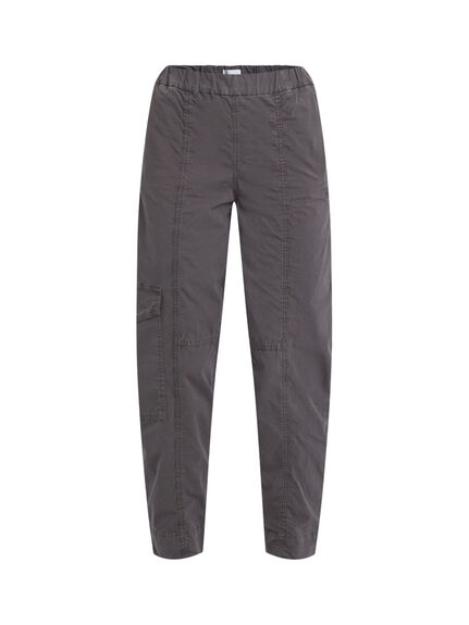 Washed Cotton Canvas Elasticated Curve Pant
