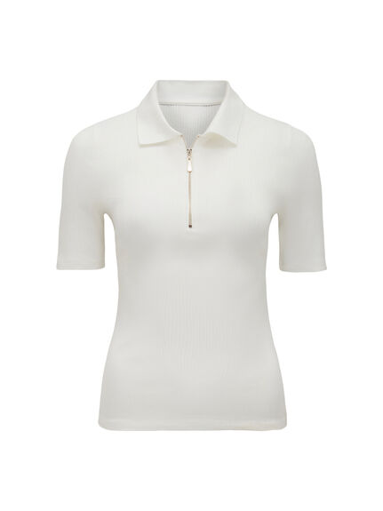 Mai Short Sleevess Zip Polo T-shirt