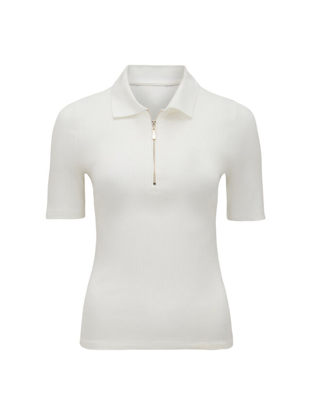 Mai Short Sleevess Zip Polo T-shirt