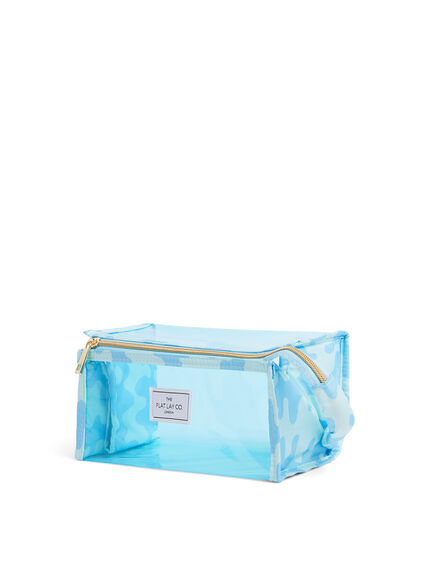 Makeup Jelly Box Bag In Blue Splash