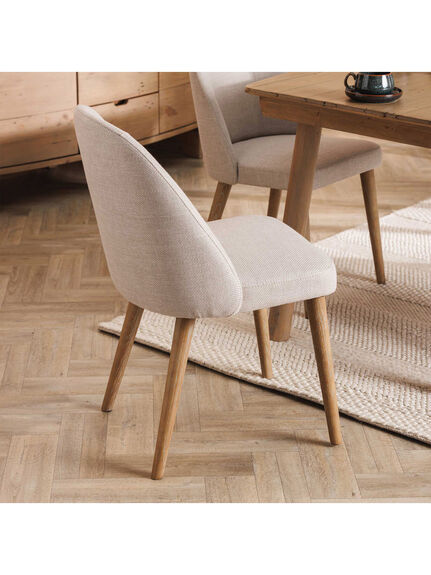 Rogan Neutral Fabric Dining Chair