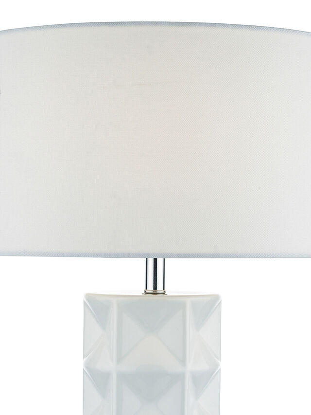 Gift Table Lamp White with Linen Shade