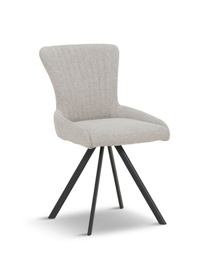 Electra Light Grey Fabric Swivel Dining Chair