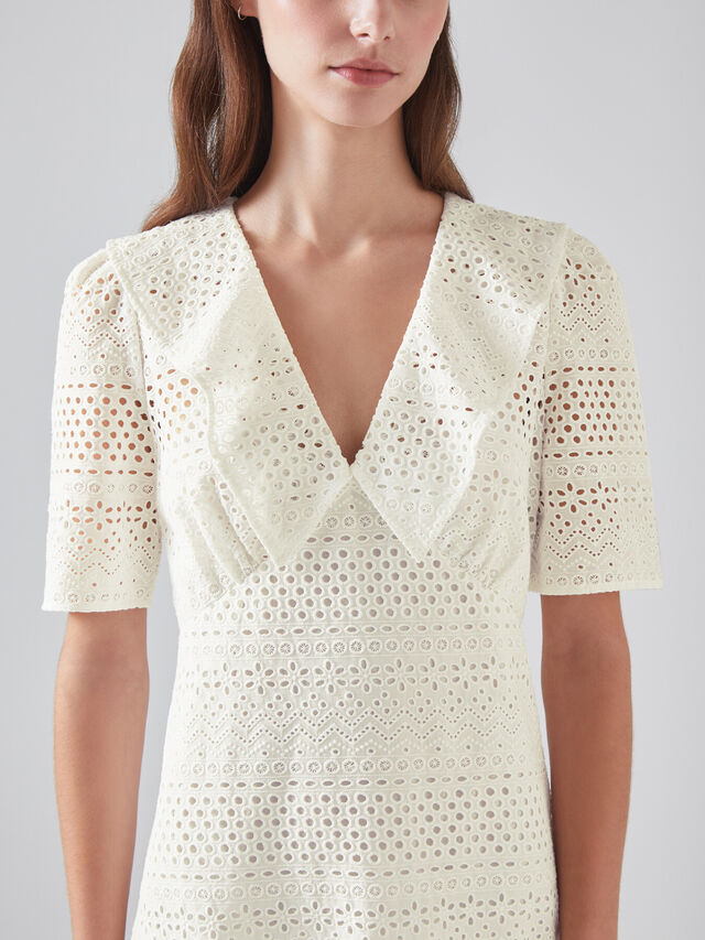 Ella White Broderie Anglaise Dress