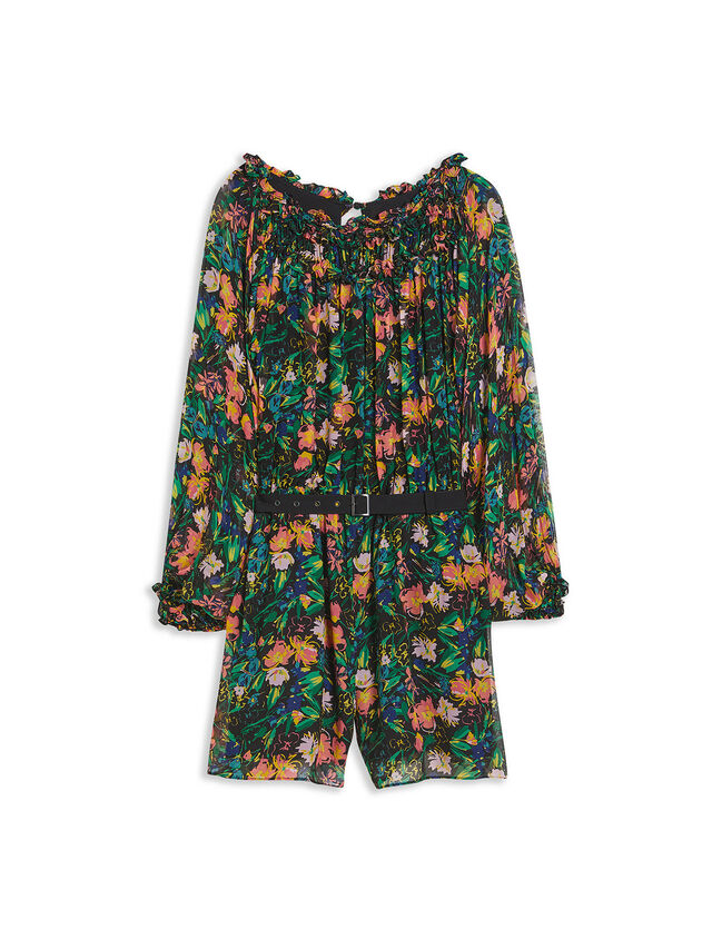 VERINE Playsuit With Exaggerated Blouson Sleeve