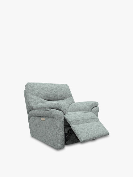 Seattle Power Recliner in Remco Light Grey Fabric