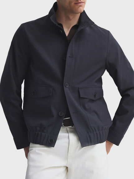 Ozark High Neck Button Through Blouson Jacket