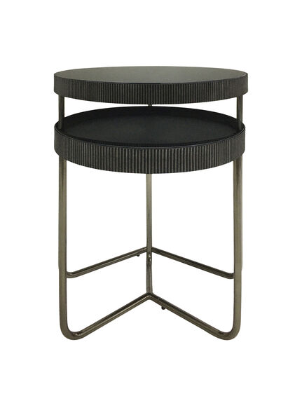 Knightsbridge Set of 2 Side Tables with Black Tinted Glass